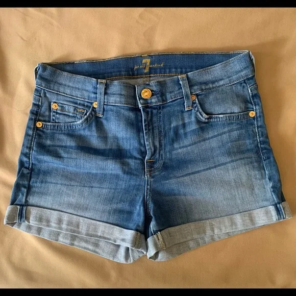 7 for all mankind Womens denim shorts size 25 - Picture 1 of 6